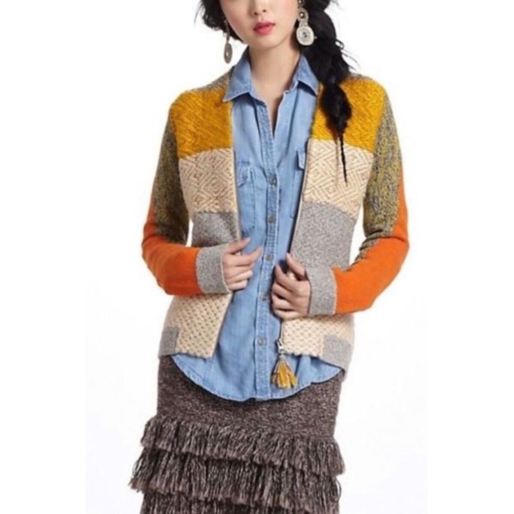 Anthropologie change of the moon clementine cardigan sweater xl